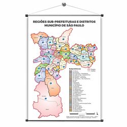 Banner Pedagógico Mapa Regiões Municipios de São P... - KRadesivos 