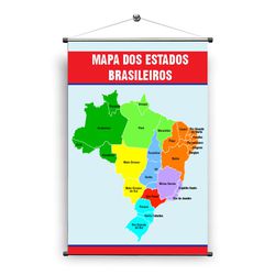 Banner Pedagógico Mapa Estados Brasileiros - BP001 - KRadesivos 