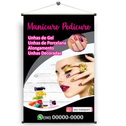 Banner salão manicure pedicure mod.34 - SAL/41 - KRadesivos 