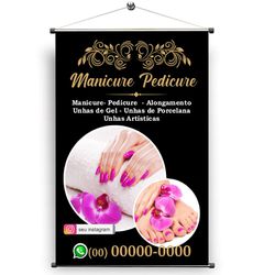 Banner salão manicure pedicure mod.50 - SAL/50 - KRadesivos 