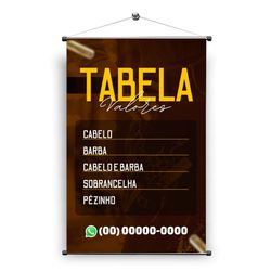 Banner Barbearia tabela de preços - BB10 - KRadesivos 