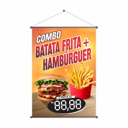 Banner Batata Frita + Hambúrguer - BBF-74 - KRadesivos 