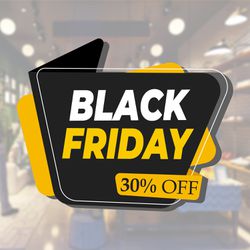 Adesivo Para Vitrine Black Friday 30 % OFF - AVT-0 - KRadesivos 