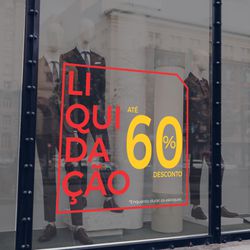 Adesivo Para Vitrine Liquidação até 60% desconto -... - KRadesivos 