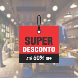 Adesivo Para Vitrine Super Desconto até 50% OFF - ... - KRadesivos 