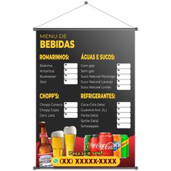 Banner Menu de Bebidas - BE-74 - KRadesivos 