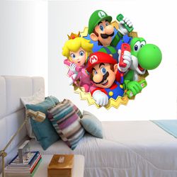 Adesivo Parede Decorativo Mario, Luigi, Princesa P... - KRadesivos 