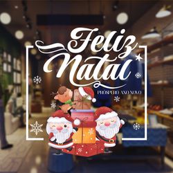 Adesivo Para Vitrine Feliz Natal Próspero Ano Novo... - KRadesivos 