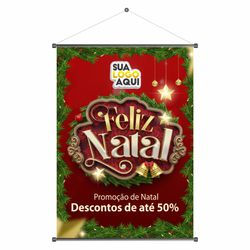 Banner Feliz Natal Descontos de até 50% - BNT-02 - KRadesivos 