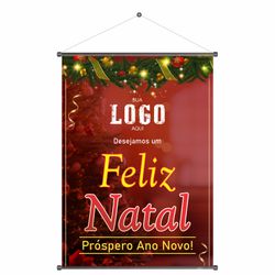 Banner Sua logo e Desejamos um Feliz Natal - BNT-0 - KRadesivos 