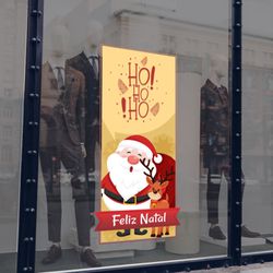 Adesivo Para Vitrine Ho ho ho Feliz Natal - AVT-3 - KRadesivos 