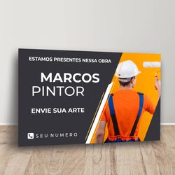 PLACA PINTOR PERSONALIZADA 1mtX50cm - PPP01 - KRadesivos 