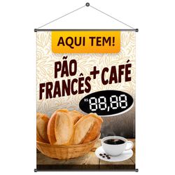 Banner Padaria Pão Francês + Café mod.1 - BPP7-05... - KRadesivos 