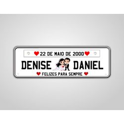 Placa de noivos casamento mod.2051 - 2051 - KRadesivos 