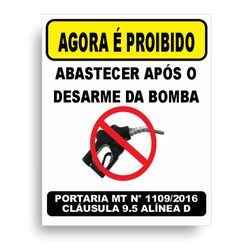 Placa Posto Proibido abastercer - POS/10 - KRadesivos 