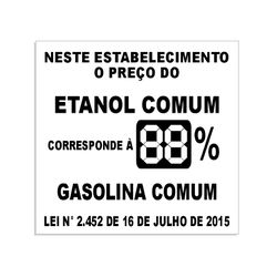 Placa Posto Porcentagem do Etanol - 2074 - KRadesivos 