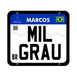 Placa de moto mercosul personalizada - MERC/03 - KRadesivos 