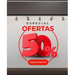 Adesivo Para Vitrine Promoção 50% Desconto mod.2 -... - KRadesivos 