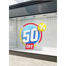 Adesivo Para Vitrine Promoção 50% Desconto mod.5 -... - KRadesivos 