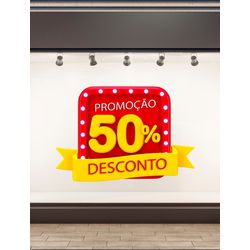 Adesivo Para Vitrine Promoção 50% Desconto - VDN8... - KRadesivos 