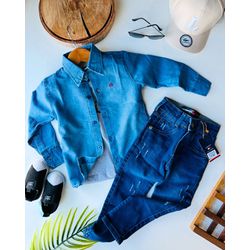 camisa jeans - KR KIDS MODINHA