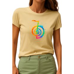 Camiseta Unissex Reiki Cho Ku Rei – Cor Bege - Ktw Cristais