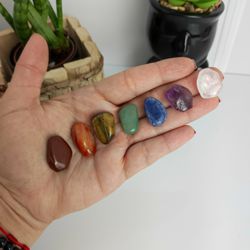 Kit 7 Chakras Pedras Roladas 1a 2cm - Ktw Cristais