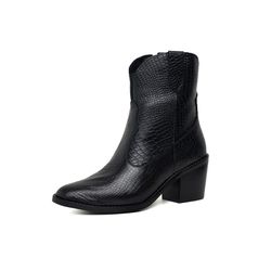 Bota Western Laura Croco Preto - LAURA-CROCO PRETO - KUENTO SHOES