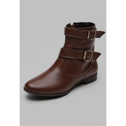 Bota Cano Curto Feminina Conhaque - BOTACO3030 - KUENTO SHOES