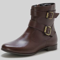 Bota Cano Curto Feminina Chocolate - BOTACH3030 - KUENTO SHOES