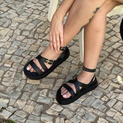 Flatform Sarah Preta - SARAH-PRETA - KUENTO SHOES