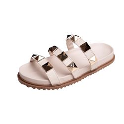 Flat Pirâmide Valentina Rasteira Off White - VALEN... - KUENTO SHOES