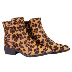 Bota Cano Curto Bico Fino Feminina Onça - 2028-ONÇ... - KUENTO SHOES