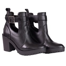 Bota Coturno Tratorado Feminino Preto - 2091-PRET - KUENTO SHOES