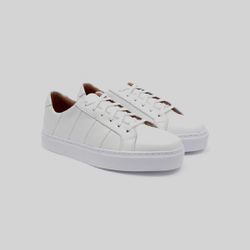 Tênis Casual Feminino Branco em Couro - TNBRMT - KUENTO SHOES