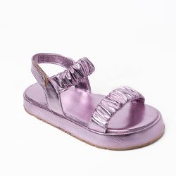 Sandália Flatform Poli Metalizado Lilás - POLI-MET... - KUENTO SHOES