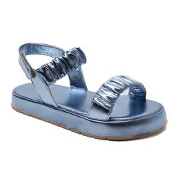 Sandália Flatform Poli Metalizado Azul - POLI-MET ... - KUENTO SHOES