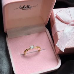 ANEL SOLITÁRIO BELIZE - BANHADO A OURO18k - 0600 - Labelly Alianças