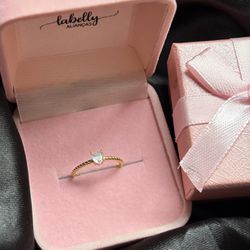 ANEL SOLITÁRIO LOVINHO - BANHADO A OURO18k - 0604 - Labelly Alianças