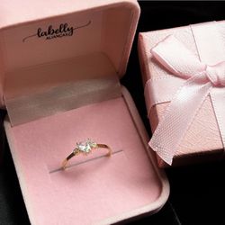 ANEL SOLITÁRIO MY HEART - BANHADO A OURO18k - 0556 - Labelly Alianças