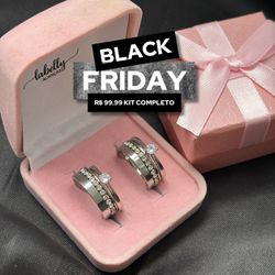 PAR DE ALIANÇAS GIRLS 6’MM RETA CRAVEJADA NO CANTO... - Labelly Alianças