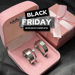 PAR DE ALIANÇAS AÇO INOXIDÁVEL 5’MM POLIDA - COM A... - Labelly Alianças