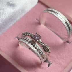 PAR DE ALIANÇAS 4'MM CRAVEJADA ROSA BEBÊ FOSCA - C... - Labelly Alianças