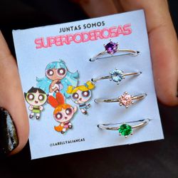 ANÉIS MENINAS SUPERPODEROSAS - KIT 4 UNIDADES - 05... - Labelly Alianças