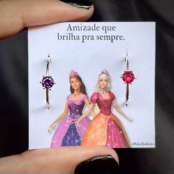 ANÉIS BARBIE E O CASTELO DE DIAMANTE - KIT 2 UNIDA... - Labelly Alianças