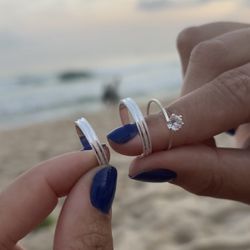 PAR DE ALIANÇAS 3'MM DOIS FRISOS FOSCA - COM ANEL ... - Labelly Alianças