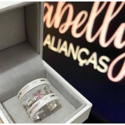 PAR DE ALIANÇAS 4’MM FOSCA COM FRISO - COM ANEL SO... - Labelly Alianças