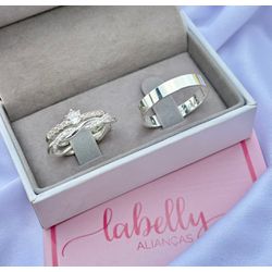 PAR DE ALIANÇAS DELUXE 2’MM/ 4’MM - 0469 - Labelly Alianças
