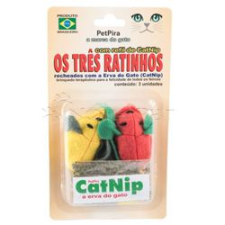 BRINQ GATO RATINHO CATNIP C/3 PETPIRA - LABORAVES