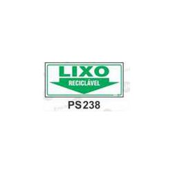 PLACA SINAL 13X30CM 238 LIXO RECICLAVEL - LABORAVES